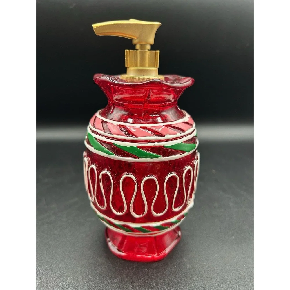 VTG Kmart Ribbon Candy Decorative Christmas Soap Or Lotion Dispenser